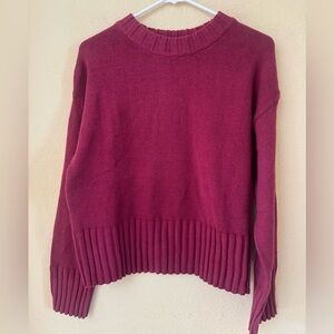 GAP Crewneck Cropped Sweater Cranberry Red Size Small NWT
